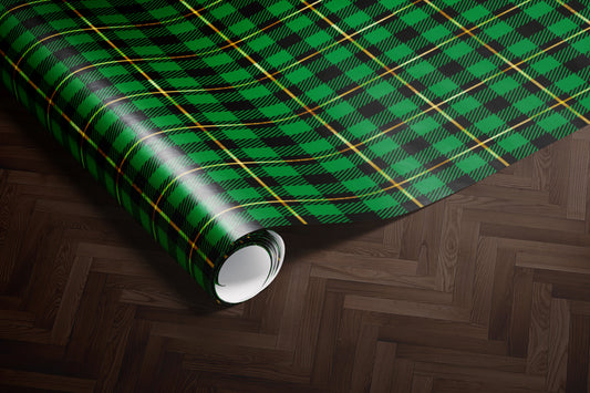 Green and Black Tartan Wrapping Paper