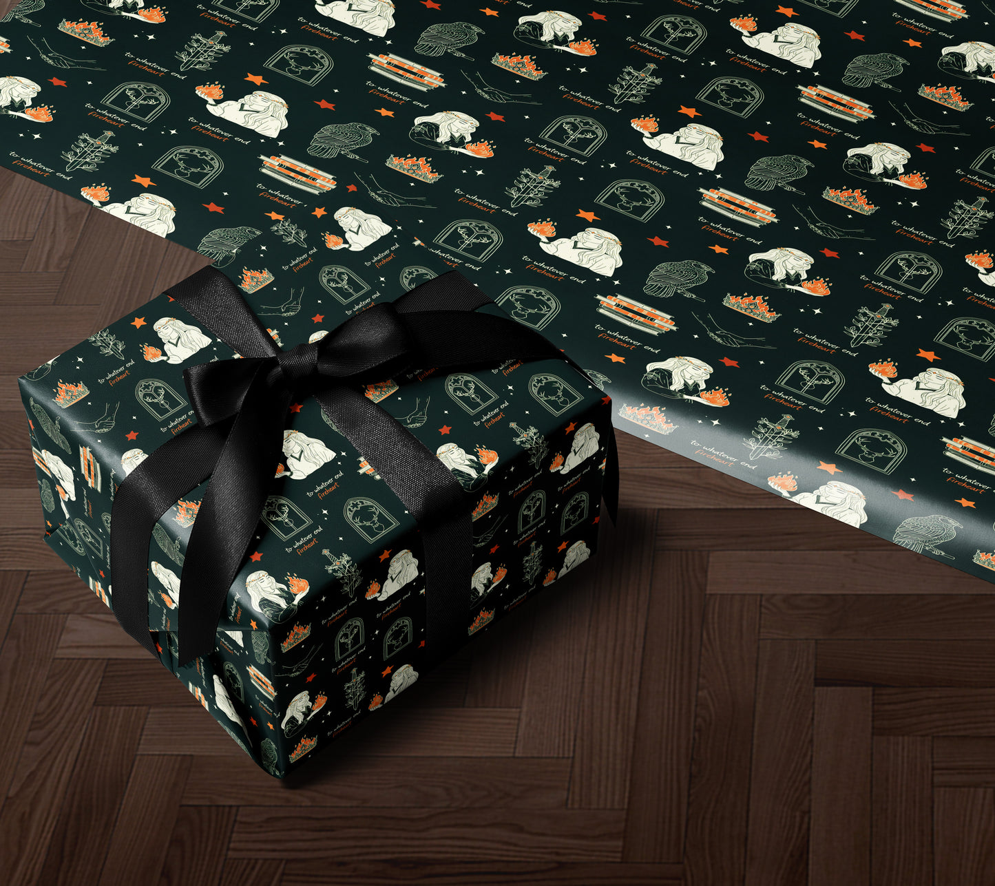 Aelin crown flame Wrapping Paper - MagicMerchEmporium