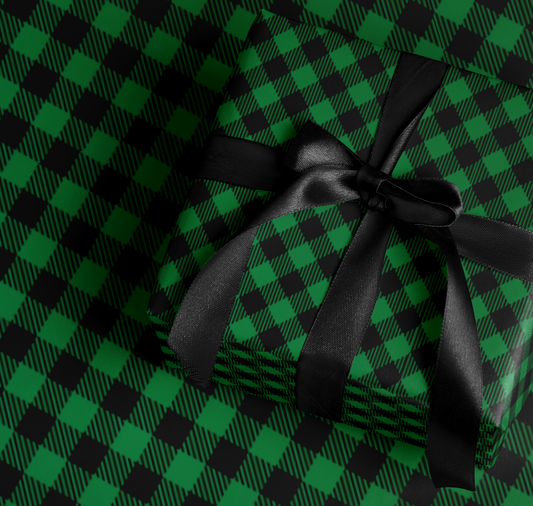 Green Buffalo Plaid Wrapping Paper