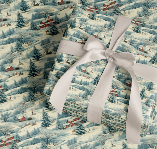 Winter Village Wrapping Paper Roll
