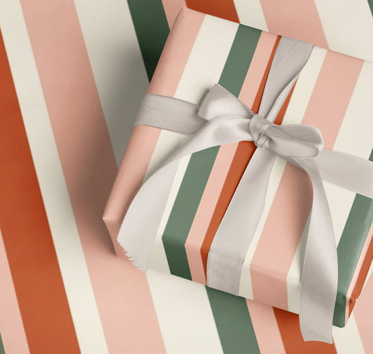 Retro-Inspired Striped Wrapping Paper