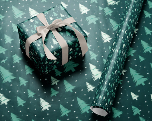 Green Christmas Tree Wrapping Paper Roll