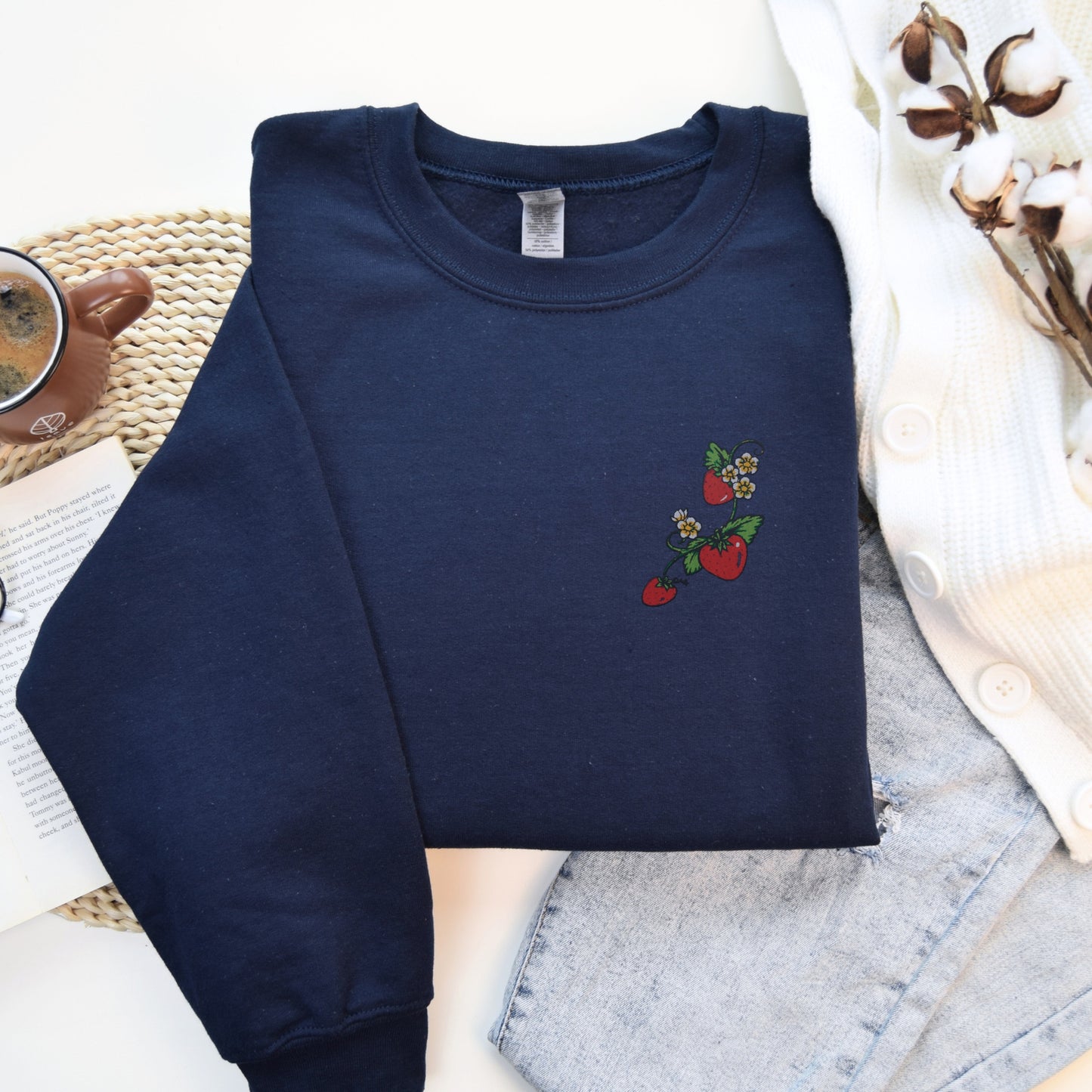 Embroidered Strawberry Delight Sweatshirt π