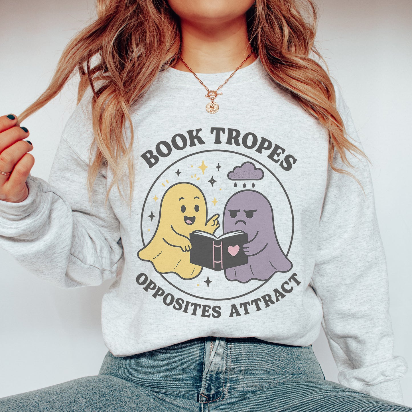 Book Tropes Opposites Attract Sweatshirt