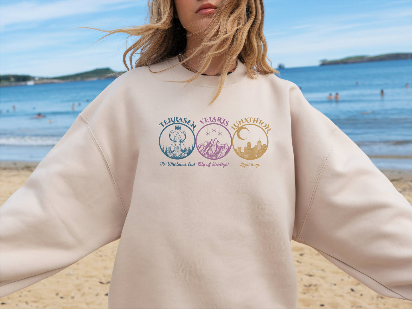 π Sarah J. Maas Universe Sweatshirt - Velaris, Terrasen, and Lunathion Edition π