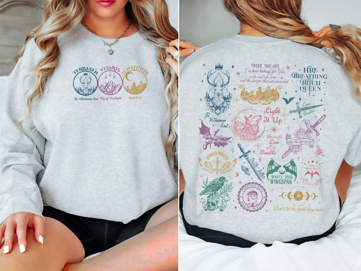 π Sarah J. Maas Universe Sweatshirt - Velaris, Terrasen, and Lunathion Edition π
