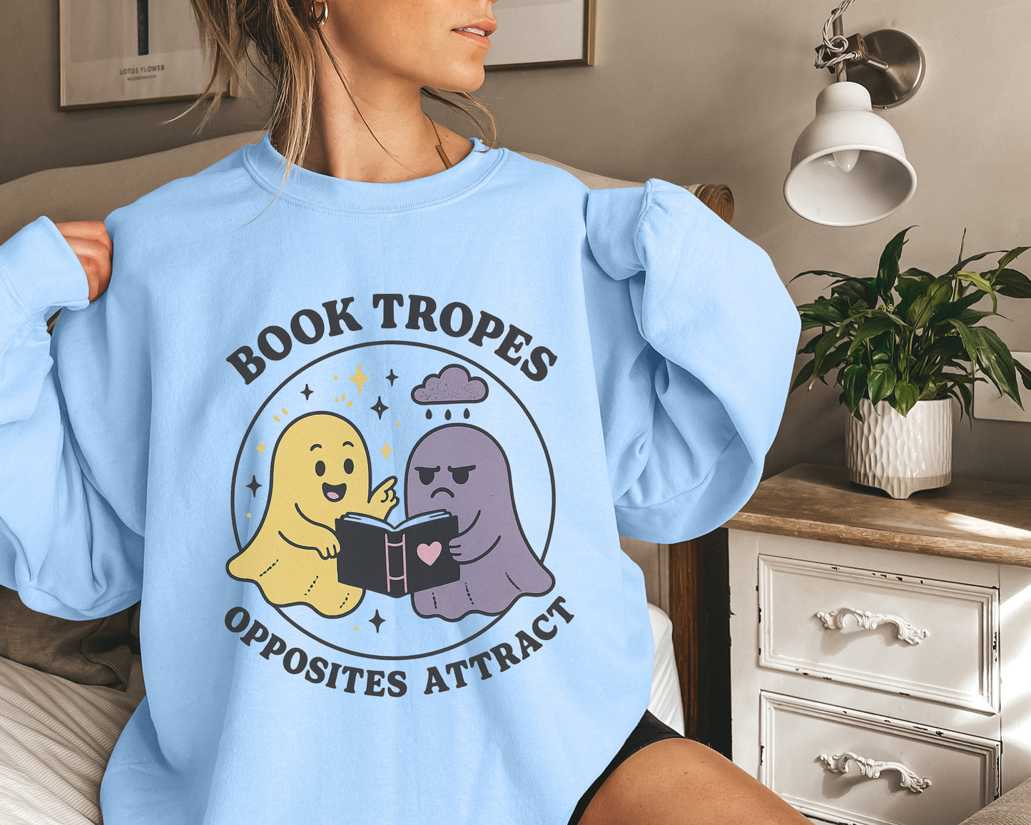 Book Tropes Opposites Attract Sweatshirt