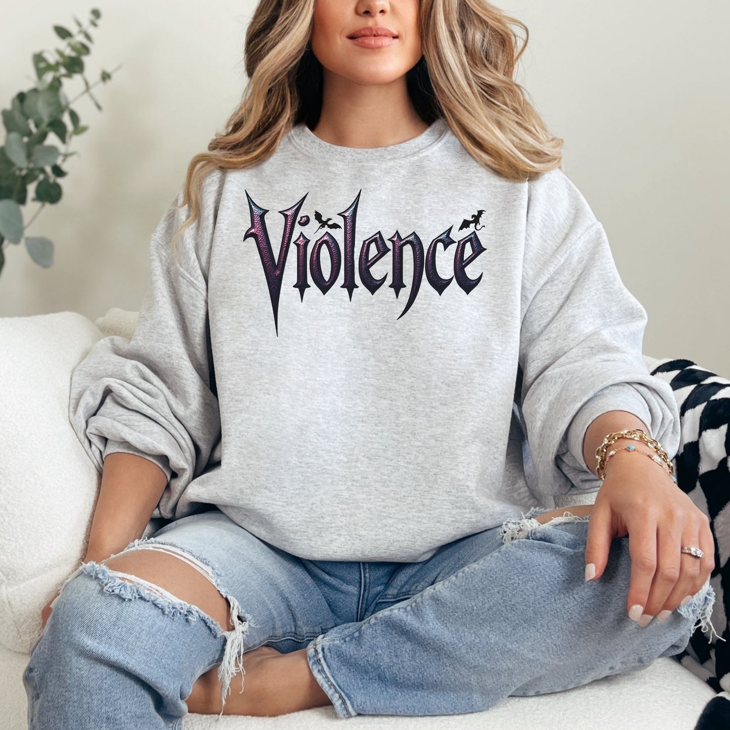 "Violence" Graphic Sweatshirt