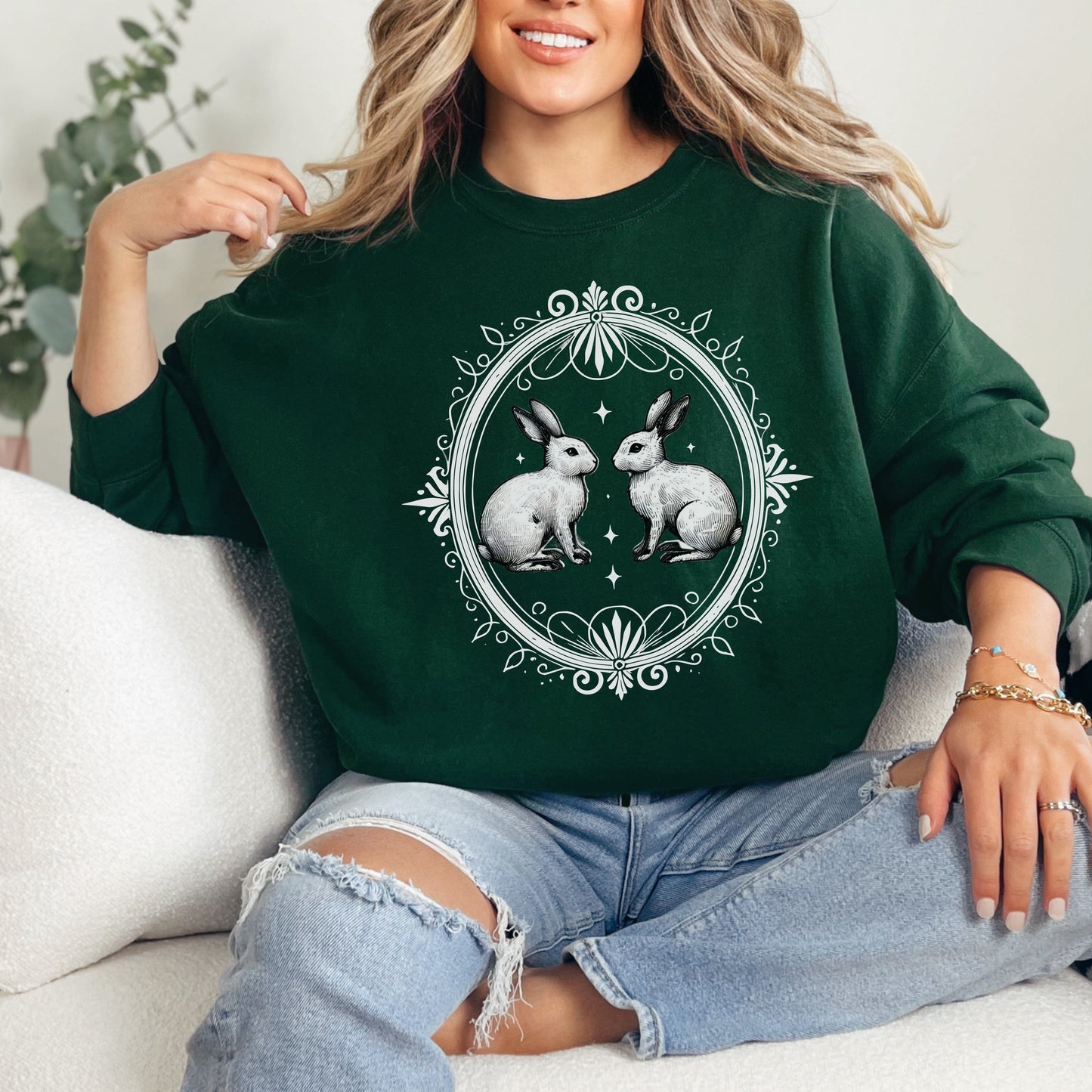 Vintage-Inspired Rabbit Sweatshirt