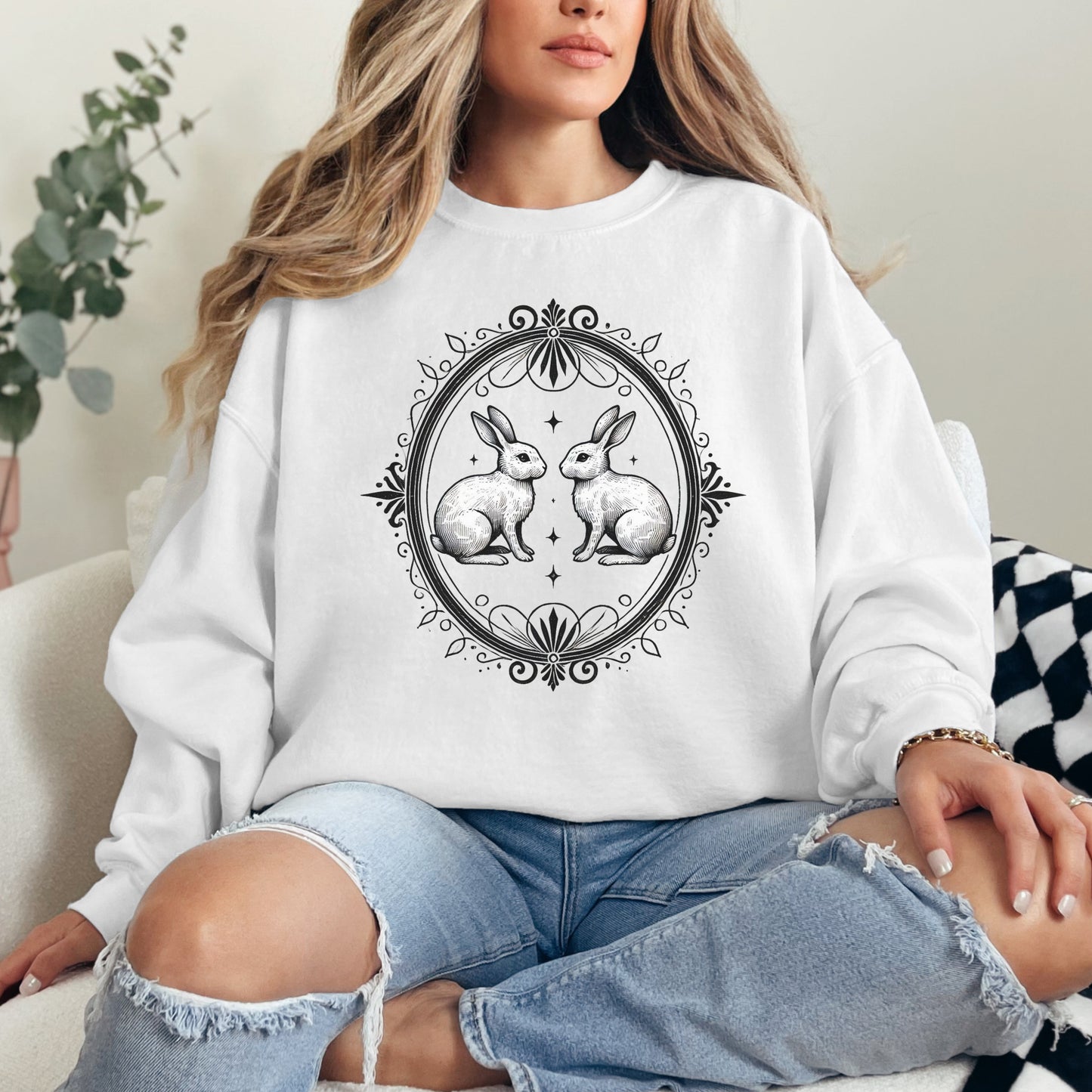 Vintage-Inspired Rabbit Sweatshirt