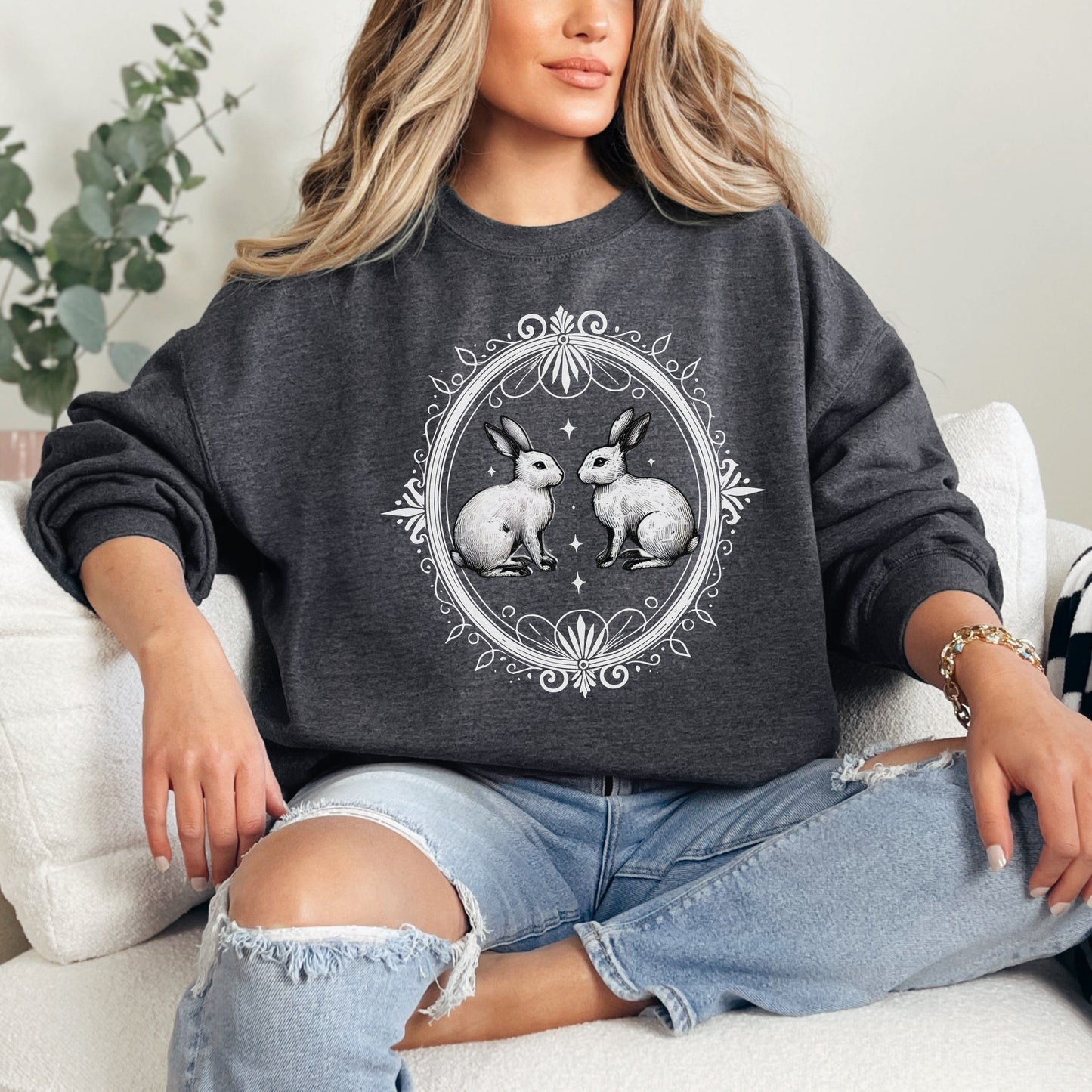 Vintage-Inspired Rabbit Sweatshirt