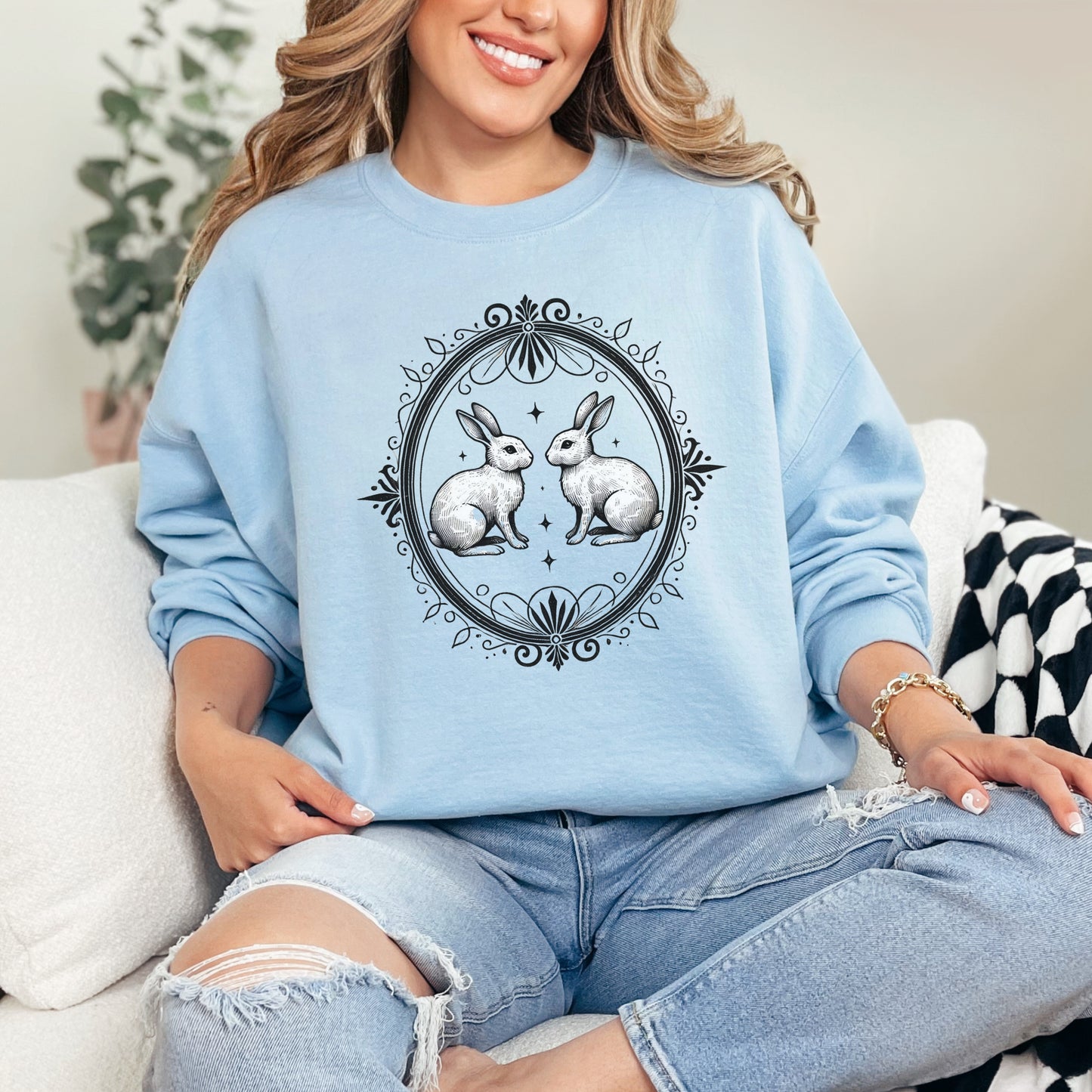 Vintage-Inspired Rabbit Sweatshirt