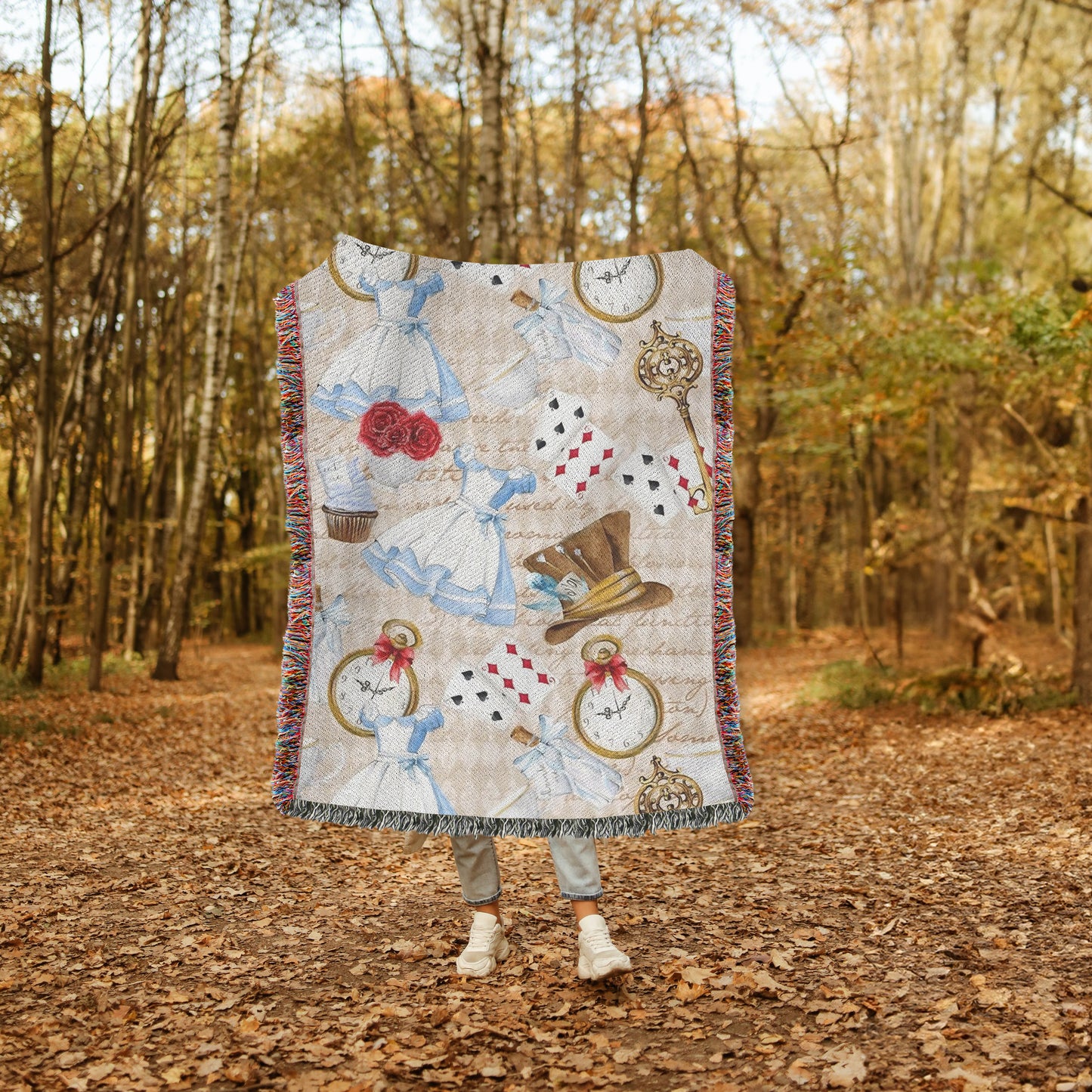Alice in Wonderland Woven Throw Blanket