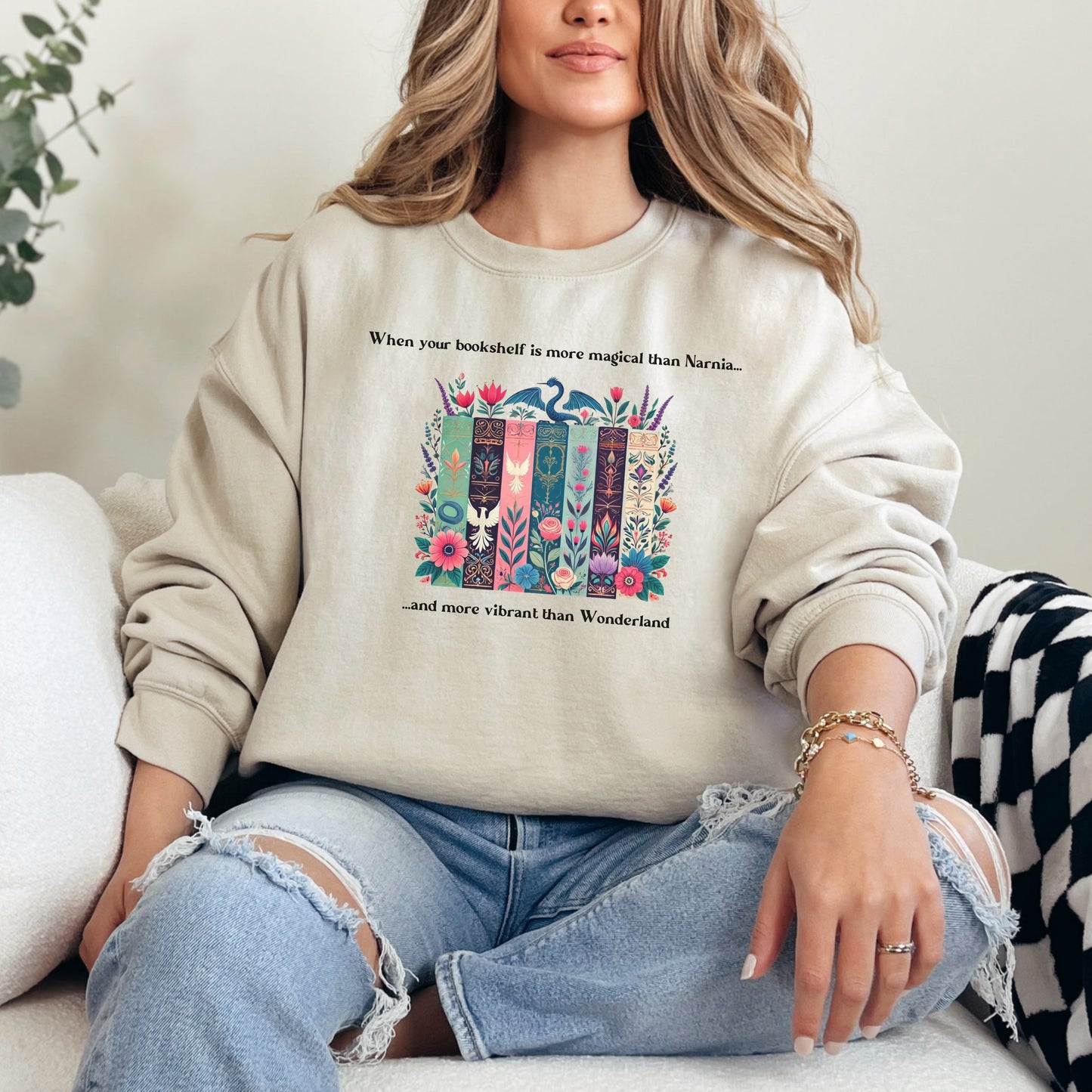 Magical Bookshelf Fantasy Sweatshirt