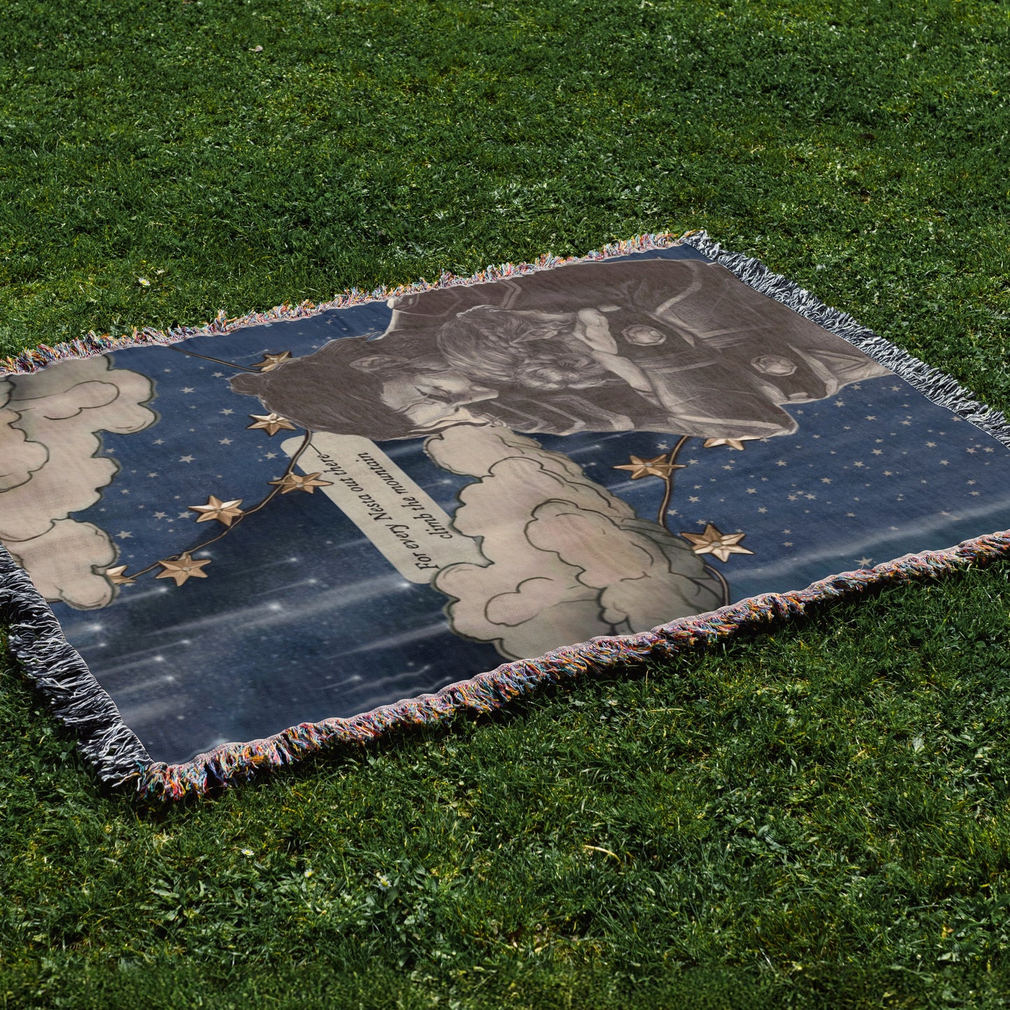 "Climb the Mountain" Woven Throw Blanket - MagicMerchEmporium