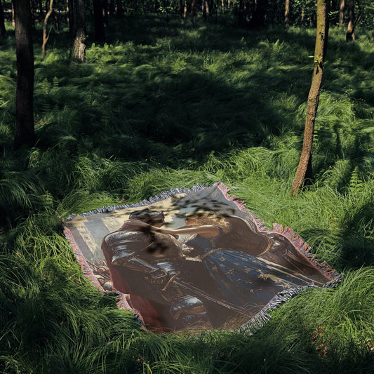 Romantic Knight & Maiden Woven Throw Blanket - MagicMerchEmporium