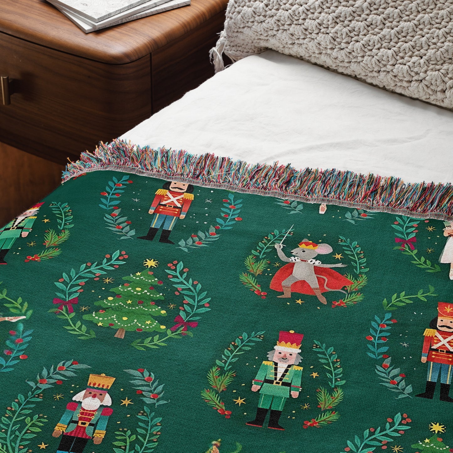 Nutcracker Ballet Christmas Woven Throw Blanket