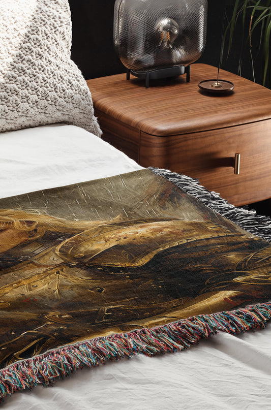 Medieval Fantasy Jacquard Woven Throw Blanket - MagicMerchEmporium