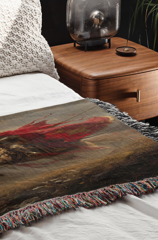 Medieval King Woven Throw Blanket - MagicMerchEmporium