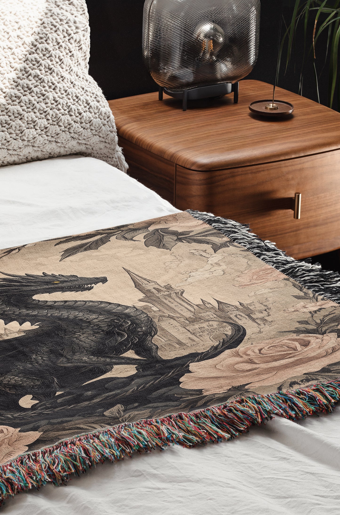 Enchanted Dragon Woven Throw Blanket