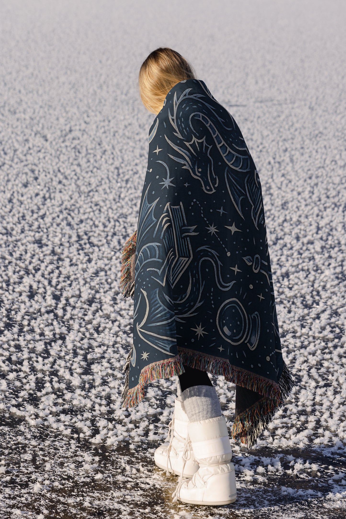 Blue Celestial Dragon Throw