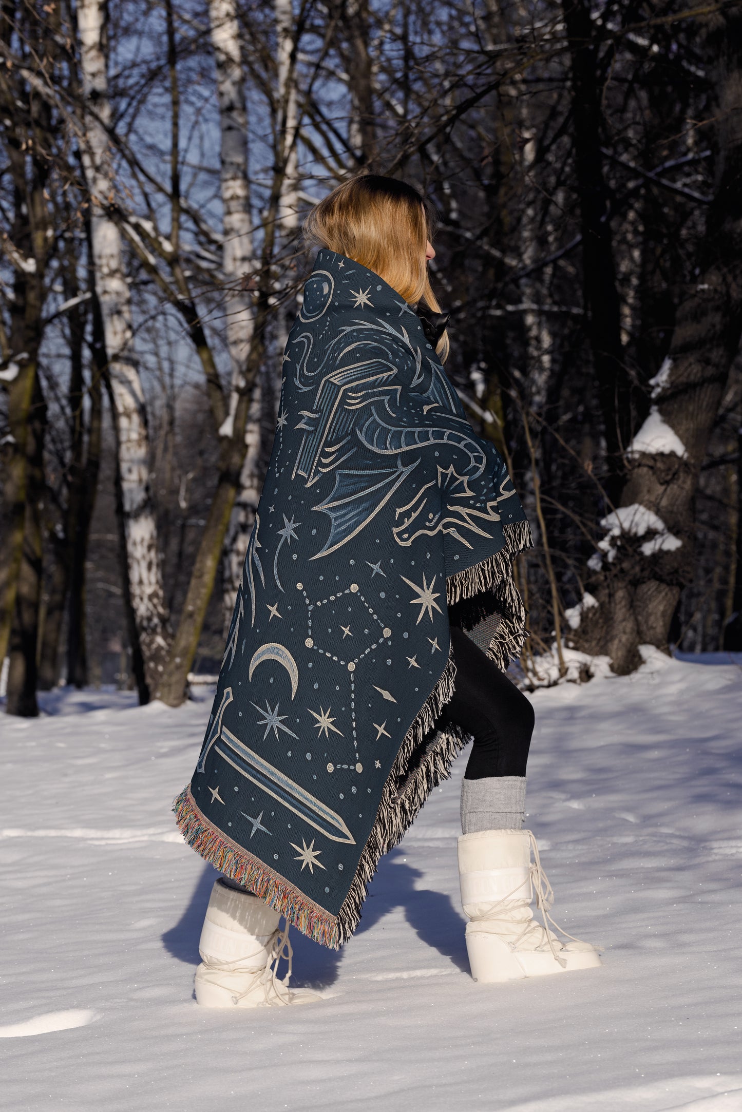 Blue Celestial Dragon Throw