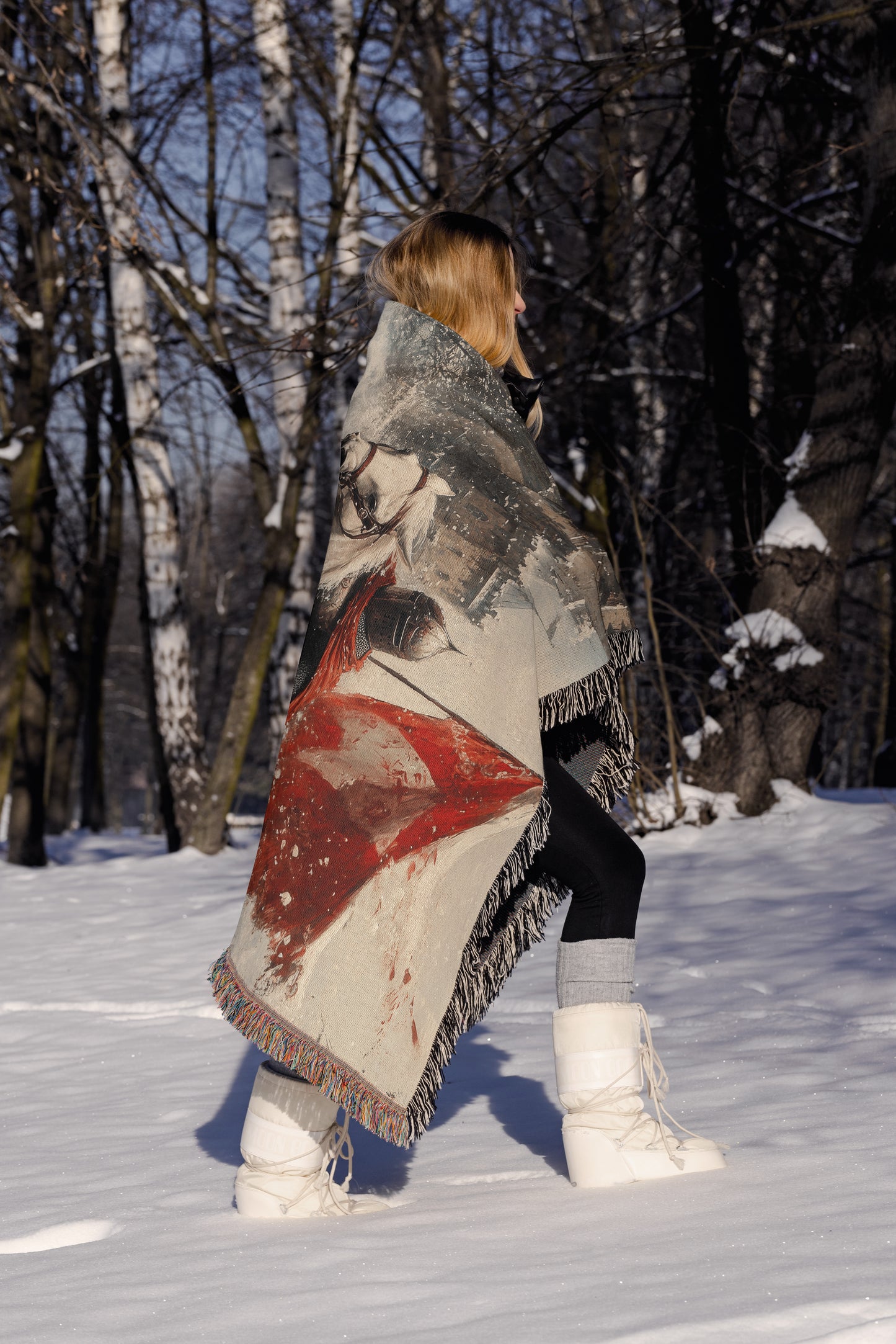 Medieval Knight Woven Throw Blanket – A Bold Statement of Strength and Honor