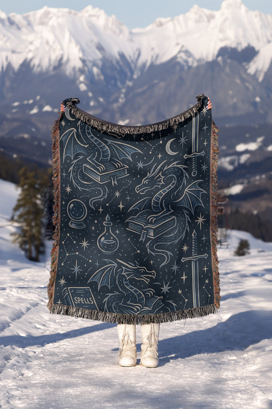 Blue Celestial Dragon Throw