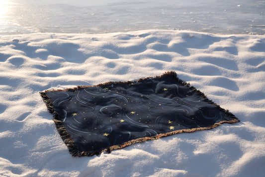 Starry Night Celestial Woven Throw Blanket - MagicMerchEmporium