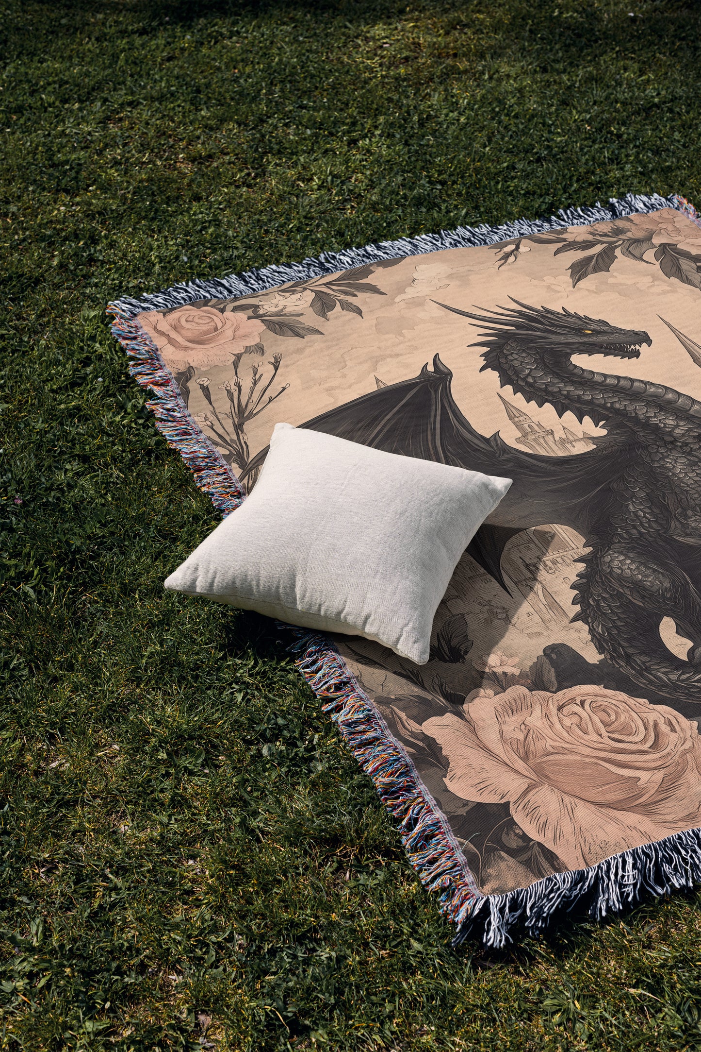 Enchanted Dragon Woven Throw Blanket