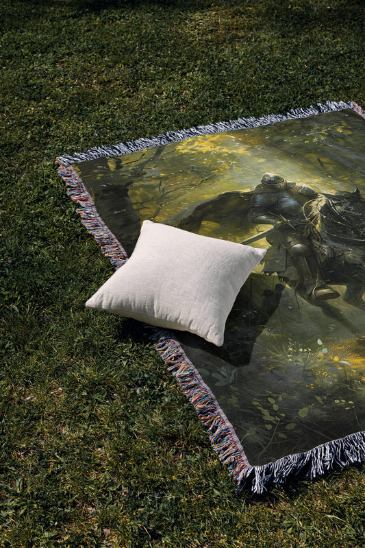 Forest Medieval Knight Woven Throw Blanket - MagicMerchEmporium