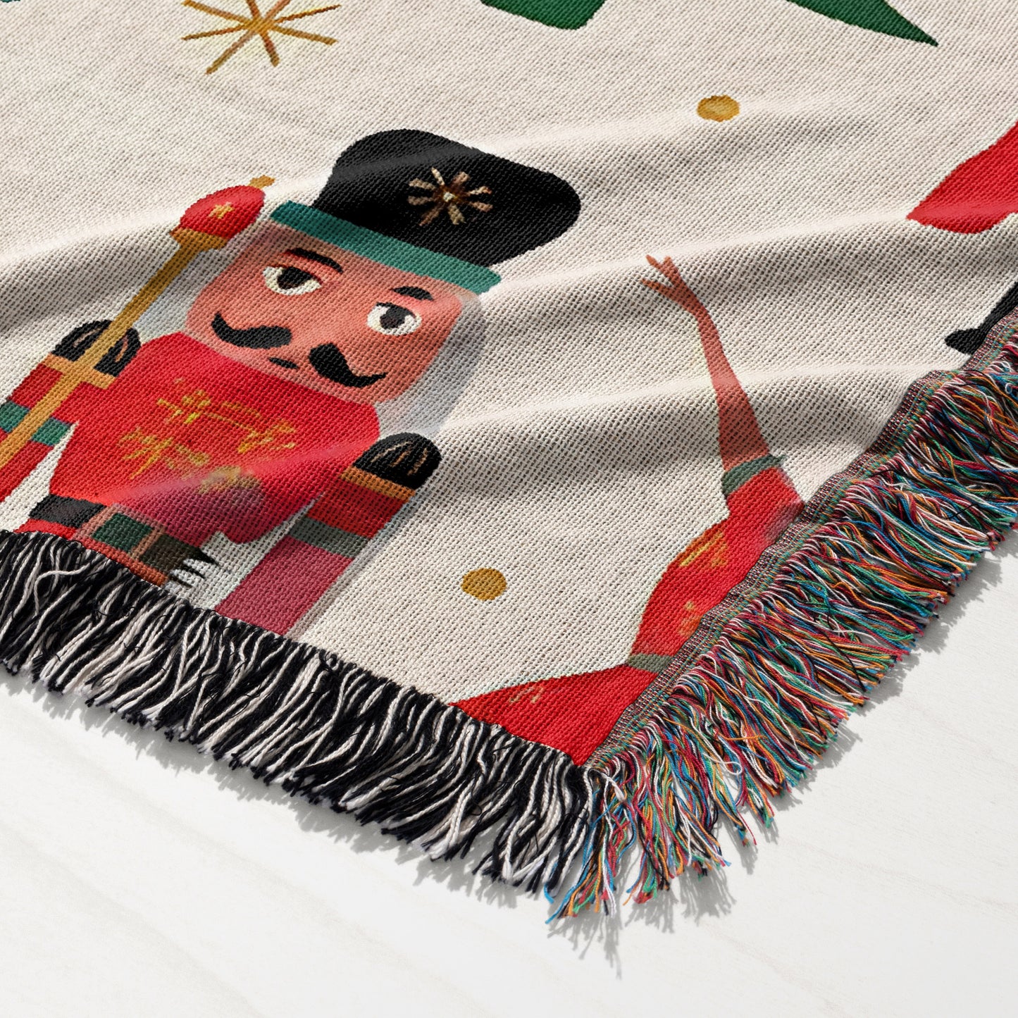 Nutcracker Xmas Woven Throw Blanket