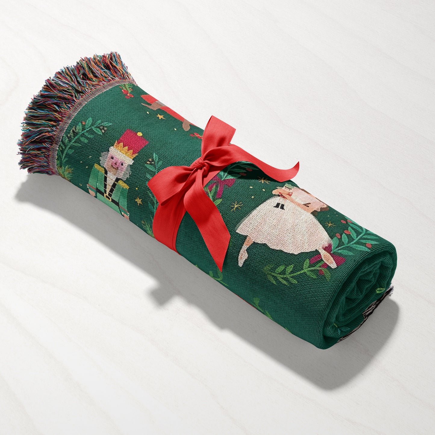 Nutcracker Ballet Christmas Woven Throw Blanket