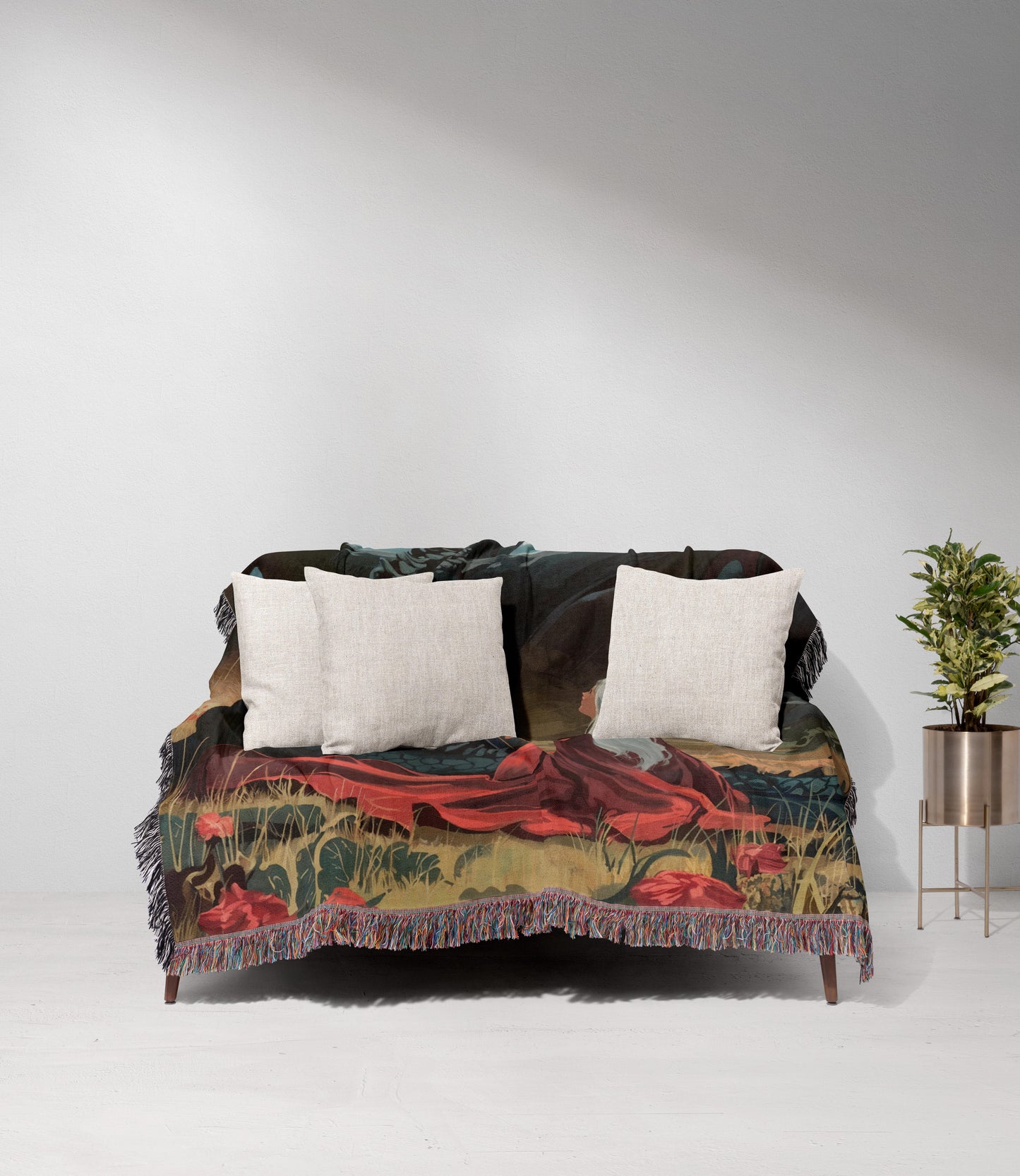 Manon Blackbeak in a Field Woven Throw Blanket