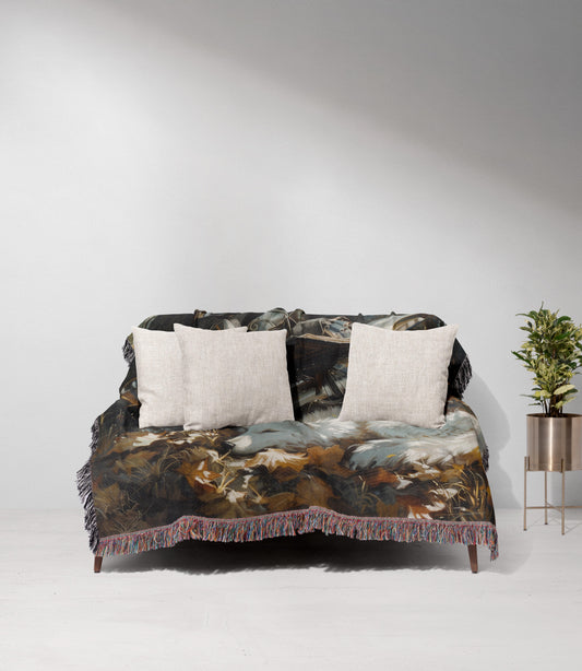 Wolf Medieval Woven Throw Blanket - MagicMerchEmporium