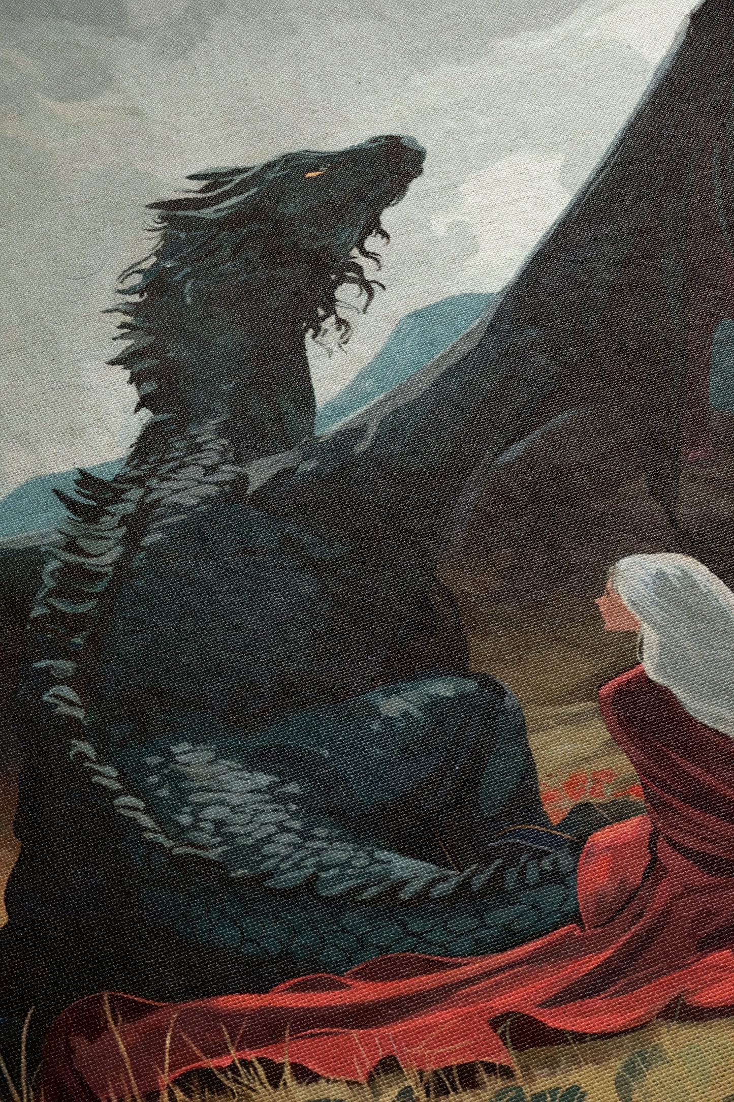 Manon Blackbeak in a Field Woven Throw Blanket