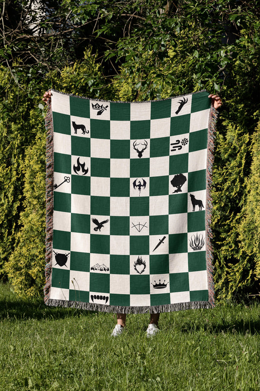 Green Throne of Glass Woven Throw Blanket