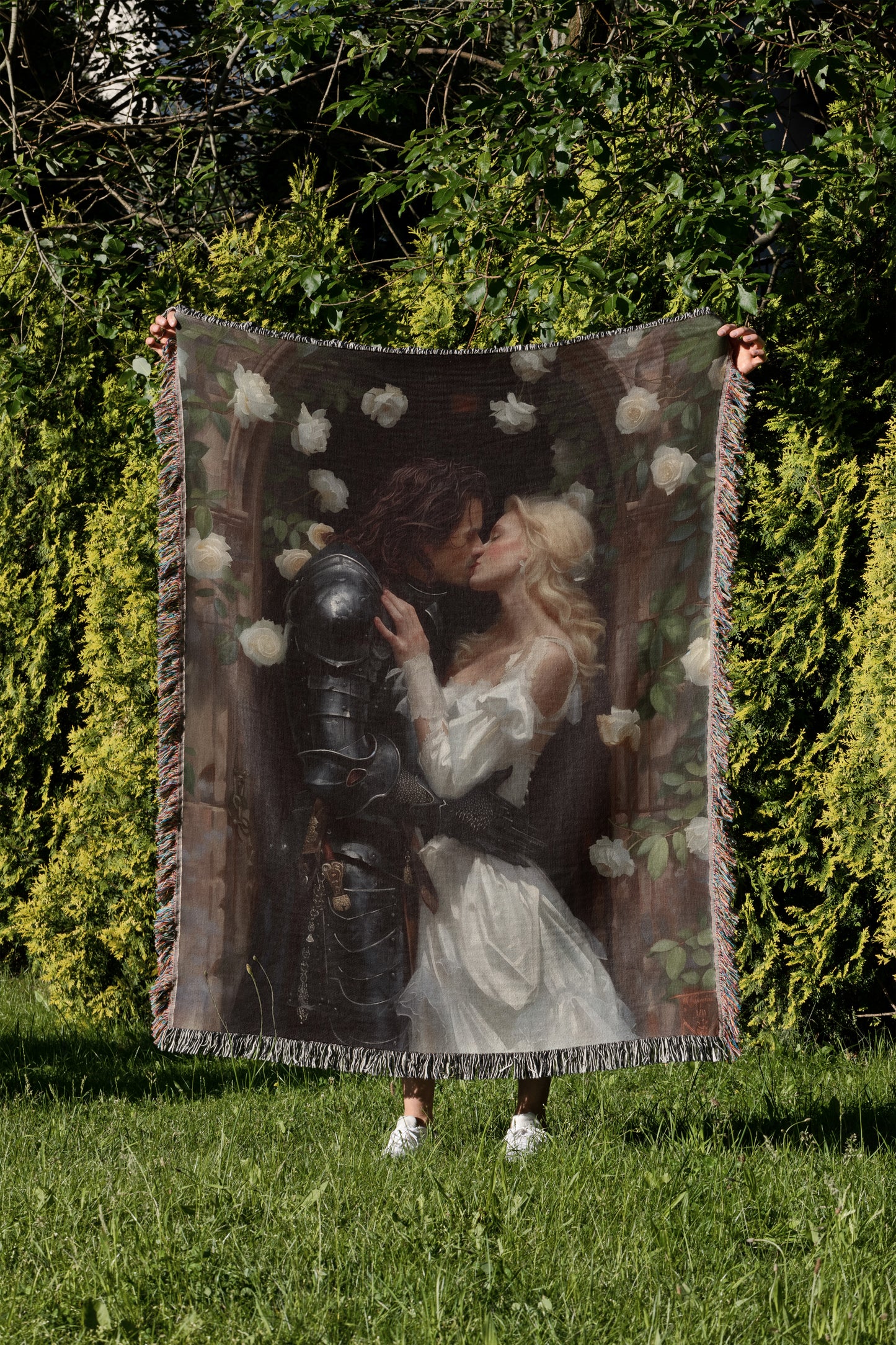 Enchanted Medieval Romance Woven Blanket