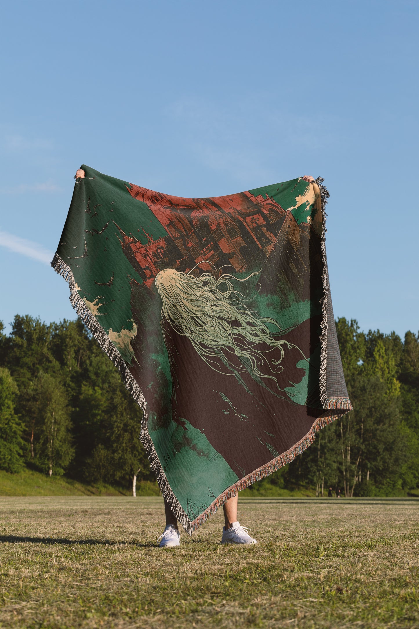 Gothic Castle Woven Throw Blanket