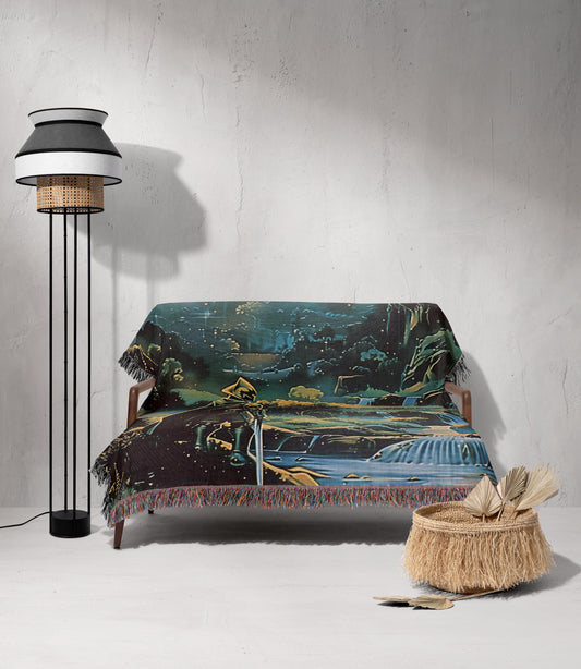 Fantasy Castle Jacquard Woven Throw Blanket - MagicMerchEmporium