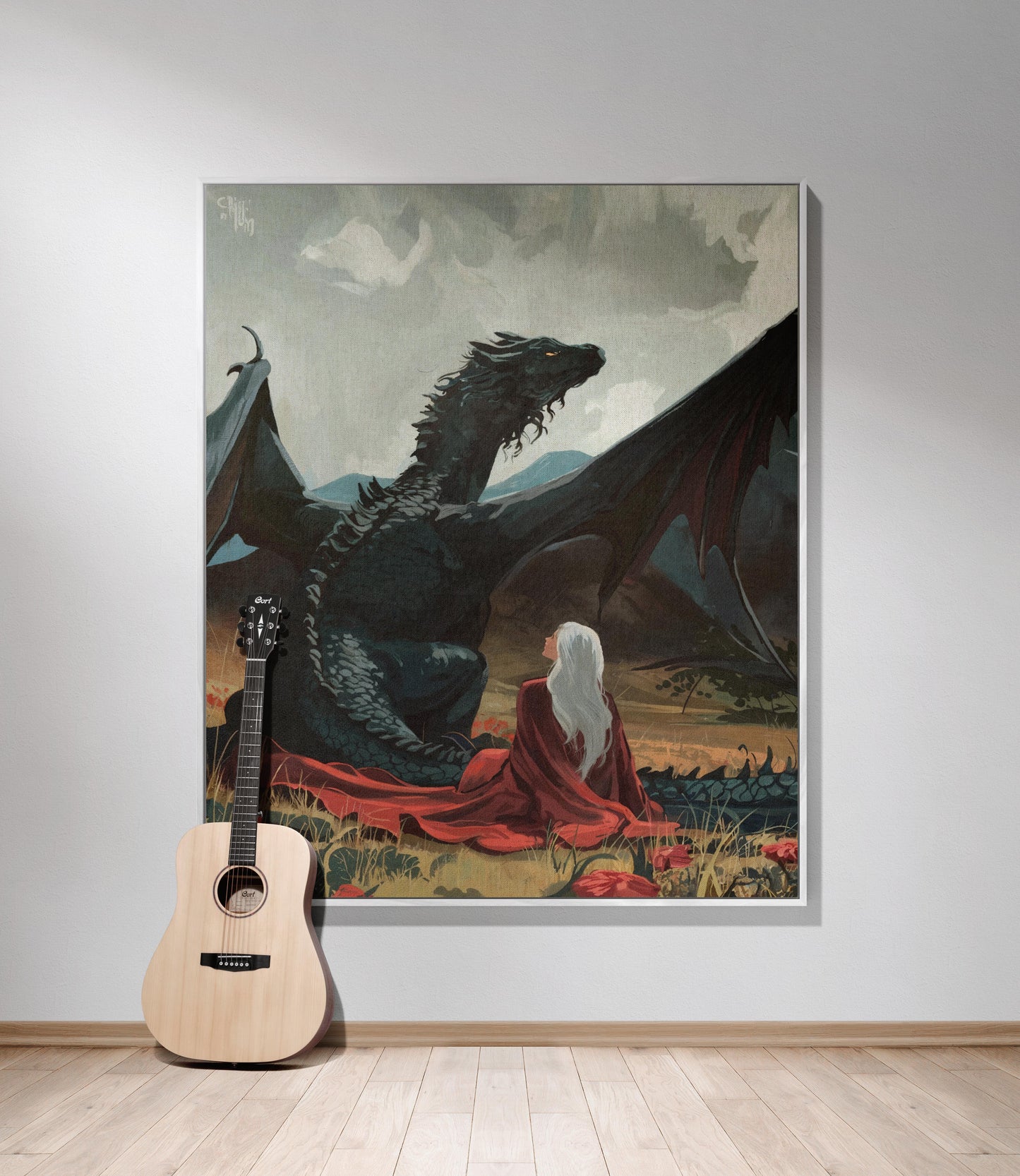 Manon Blackbeak in a Field Woven Throw Blanket