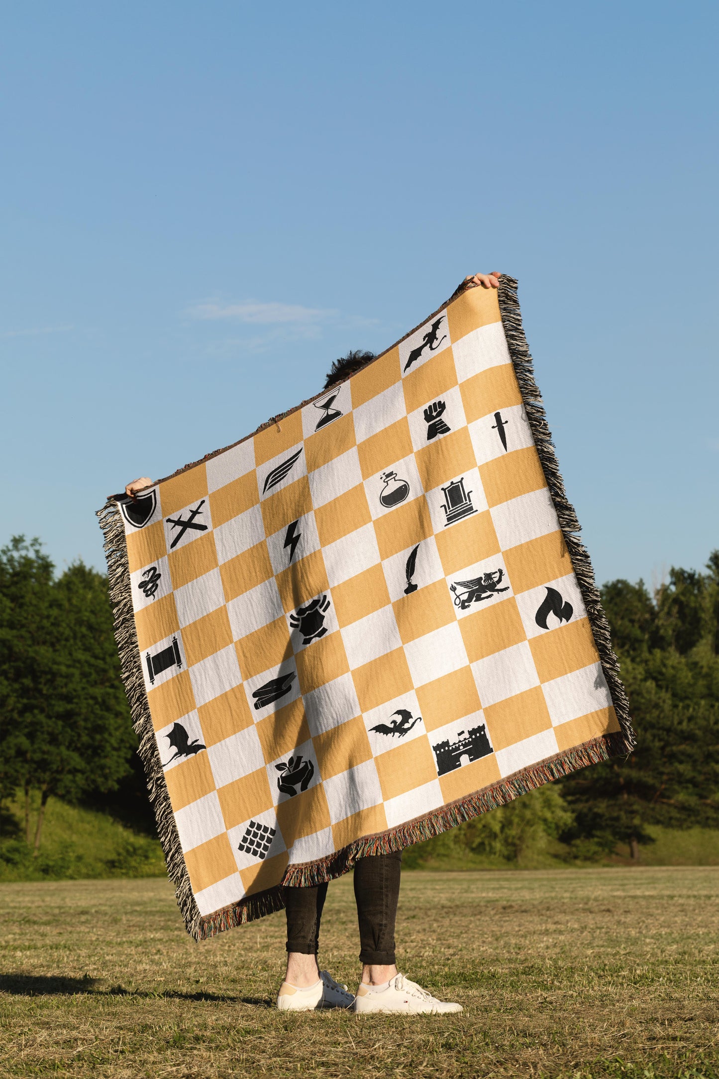 Yellow Fourth Wing Woven Throw Blanket - MagicMerchEmporium