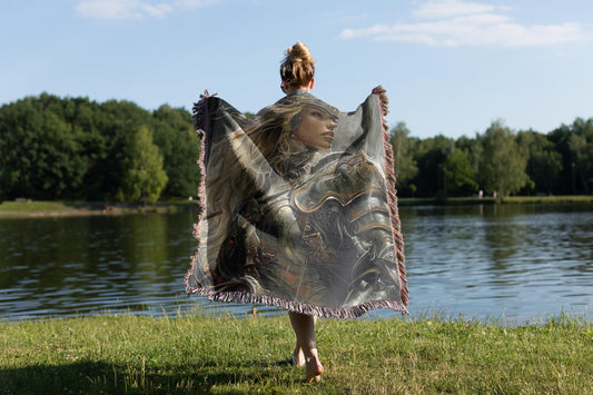 Epic Warrior Woven Throw Blanket - MagicMerchEmporium