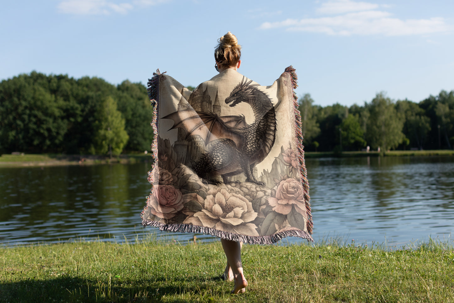 Mythical Dragon Woven Throw Blanket