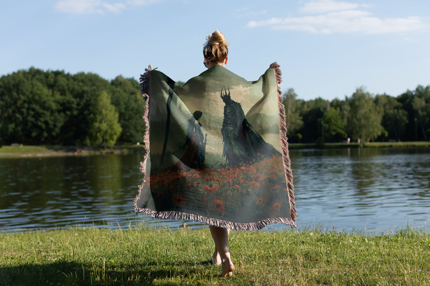 Medieval Encounter Woven Throw Blanket