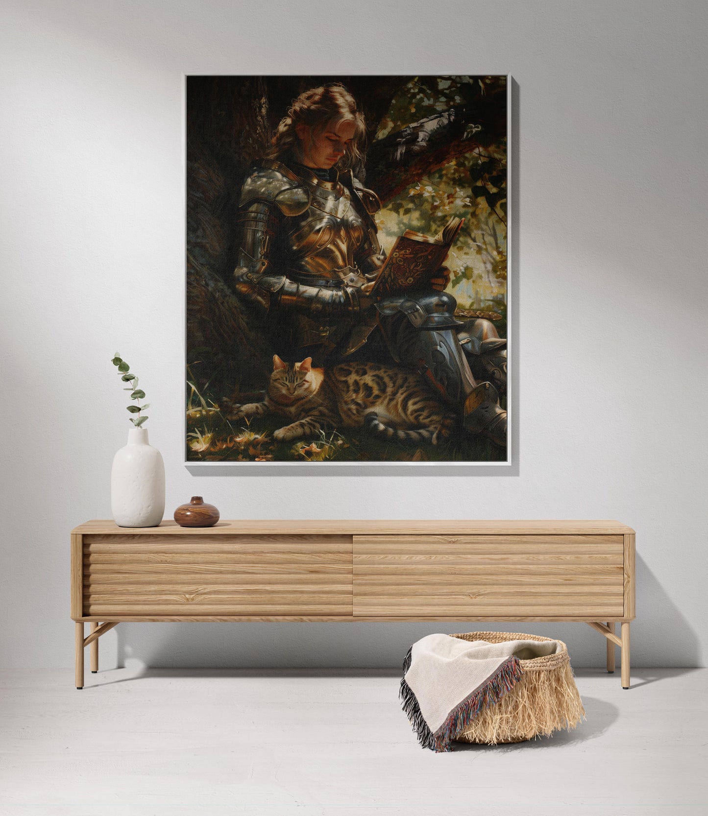 Medieval Bengal Cat Warrior Blanket