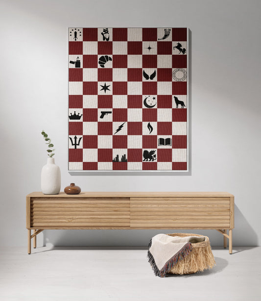 Red Crescent City Woven Throw Blanket