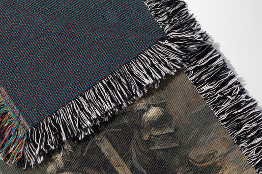 Resting Dark Knight Woven Throw Blanket - MagicMerchEmporium