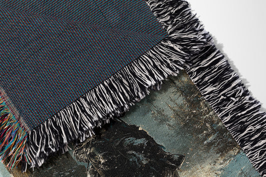 Medieval Black Knight Woven Throw Blanket - MagicMerchEmporium