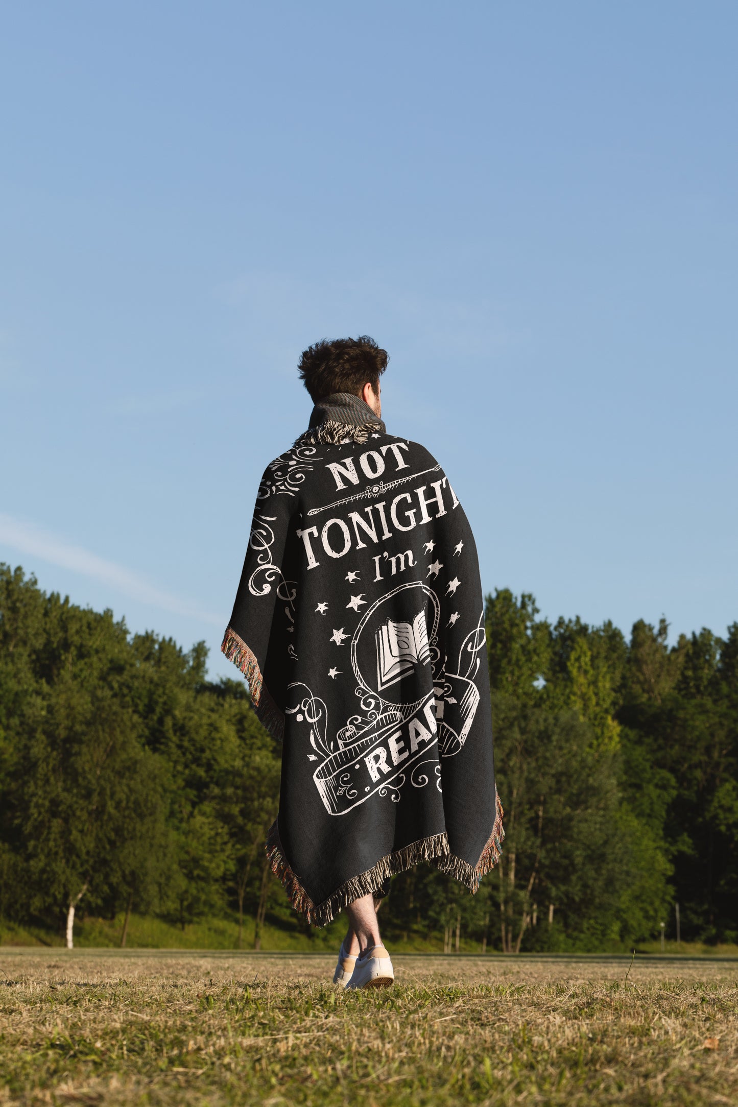 "Not Tonight, I'm Reading" Gothic Woven Throw Blanket - MagicMerchEmporium